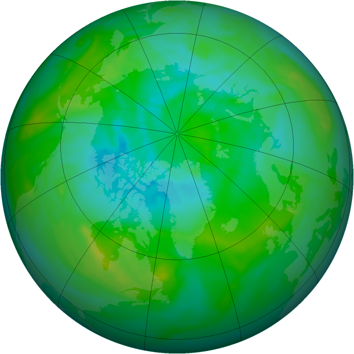 Arctic ozone map for 11 August 2013